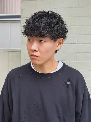 ミディアム パーマ メンズ flash pack所属・勝木 拓のヘアスタイル