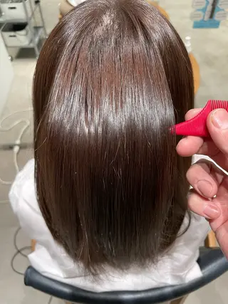 セミロング 髪質改善カラー＆ 縮毛矯正　石井良平のヘアスタイル