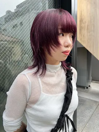 ミディアム カラー haco＋所属・圧倒的デザイン力 店長🎨RENAのヘアスタイル