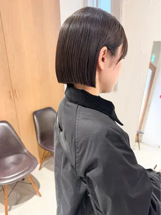 ショート 似合わせぷつっとボブ 縮毛矯正 久保田彩菜のヘアスタイル