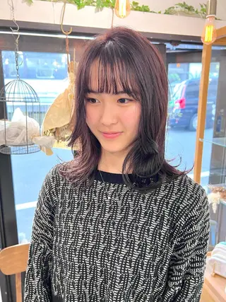 セミロング カラー 木村陸弥 似合わせ 透明感カラー🌿のヘアスタイル