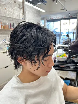 パーマ メンズ カズキ🌼曲がる縮毛 /くせ毛パーマのヘアスタイル