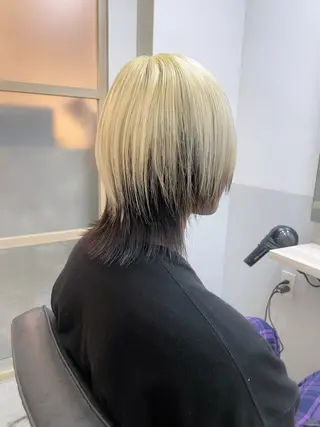 ミディアム カラー メンズ EMANON新宿南口所属・🦄中性ウルフ ☁️Shiori🦄のヘアスタイル