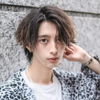 ミディアム カラー パーマ メンズ シースルーマッシュ/ メンズ/KYOHEIのヘアスタイル