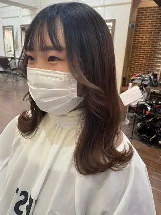 セミロング 韓国ヘア🦋 MIYUのヘアスタイル