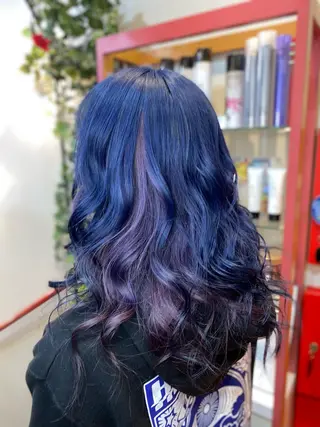 セミロング ゆぴ☾‪/推しカラー /ハイトーンのヘアスタイル
