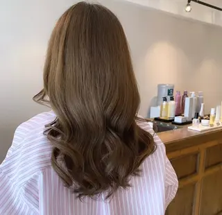 セミロング カラー 透明感/オリーブ/ グレージュ/YUKAのヘアスタイル