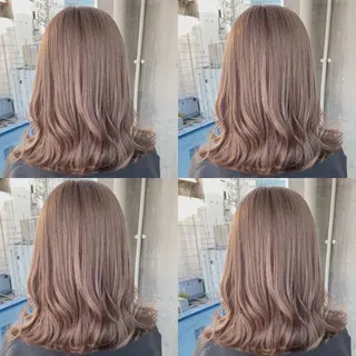 セミロング 透明感♡グレージュ ♡ミルクティー♡のヘアスタイル