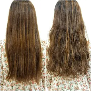 ロング パーマ ブリーチ、デザイン  カラー福士直矢のヘアスタイル