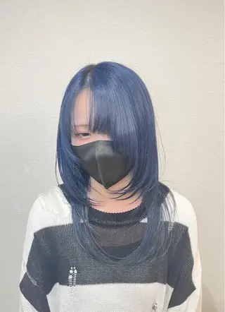 ロング カラー LEBEN所属・和夢/メンズカット/ パーマ/ハイトーンのヘアスタイル