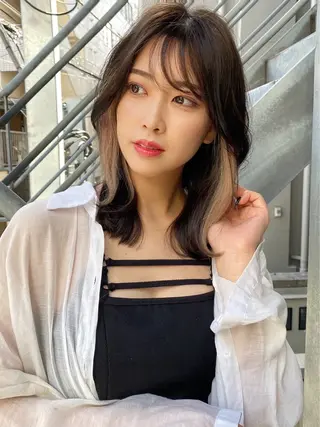 セミロング ✨透明感カラー 恵比寿HAYATO✨のヘアスタイル