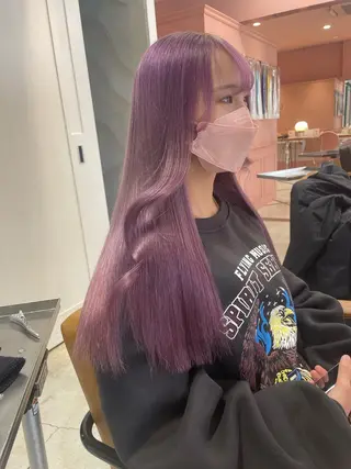 ロング カラー 艶ハイトーン👑♡ NATSUKIのヘアスタイル