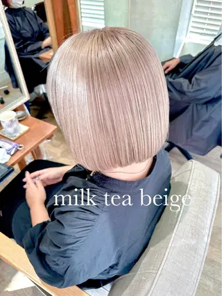 ミディアム カラー ケアブリーチ 髪質改善/池袋のヘアスタイル