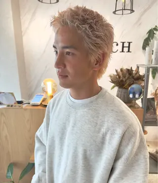ショート カラー メンズ broocH福岡所属・broocH 清水 駿【デザインカラー】のヘアスタイル