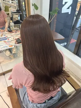 セミロング 🎀ིྀ暖色カラー/ 髪質改善/みどりのヘアスタイル