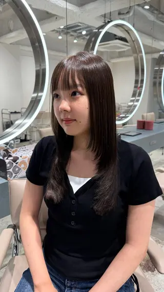 ロング カラー せな立川レディース メンズカットモデルのヘアスタイル