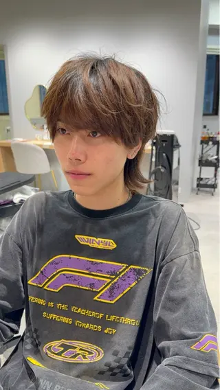 メンズ センターパート/眉毛 メンズカットNEXTのヘアスタイル