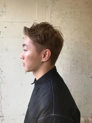 ショート メンズ 髪質改善ストレート/ ブリーチ／渋谷　福田のヘアスタイル