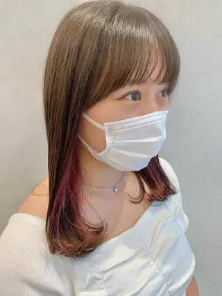 ミディアム カラー ayumi🌈 インナーカラー🌈のヘアスタイル