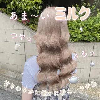 ロング カラー 韓国ヘア特化💍 tiam💍ブリーチのヘアスタイル