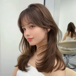 セミロング 韓国ヘア🤍🇰🇷 ‪🫶🏻吉満のヘアスタイル