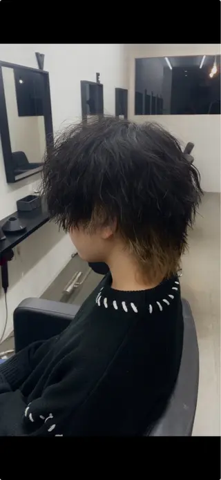 ミディアム カラー パーマ メンズ WAVE所属・西川 佑樹のヘアスタイル