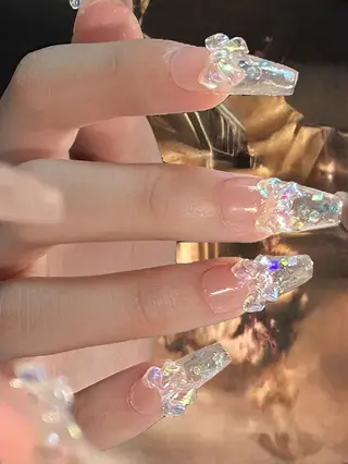 ネイル フィルイン、長さ出し 深爪矯正のネイルデザイン