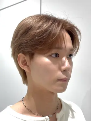 ショート カラー メンズ ダウンパーマ/韓国 ヘア/ブリーチ/桑本のヘアスタイル