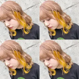 ミディアム カラー ヘアアレンジ メンズ キッズ 💟Chloe原宿店 🩶ハイトーンのヘアスタイル