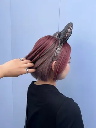 カラー 地毛風ストレート/ ケアカラー/セキネのヘアスタイル