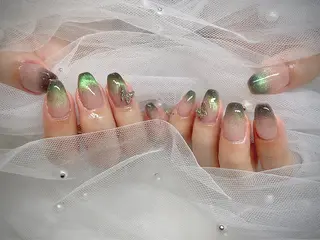 ネイル I-nailロング /ワンホン/キラキラのネイルデザイン