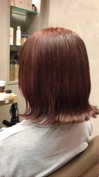ミディアム カラー ヘアアレンジ 🎀縮毛矯正.暗髪 .艶髪🩶ちひろのヘアスタイル