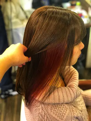 ミディアム カラー ヘアアレンジ 加藤 瑠美のヘアスタイル