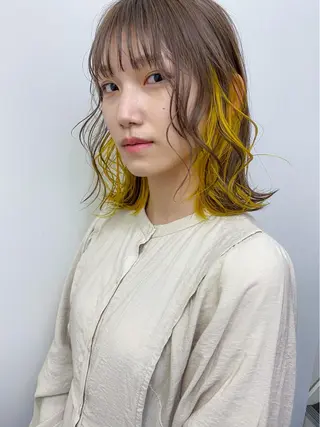 ミディアム カラー 栄/矢場町 三井太朗のヘアスタイル