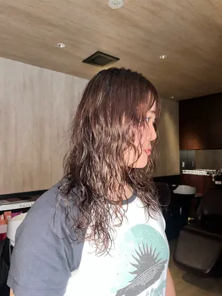 セミロング カラー パーマ 産休中です 艶カラー♡オカのヘアスタイル