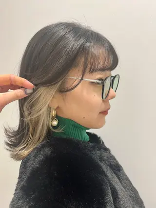 ミディアム カラー ボブ/美髪矯正 /佐藤　奈巳のヘアスタイル