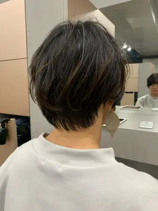 ショート カラー ボブパーマコテ巻き風 パーマNo1深江秀平のヘアスタイル