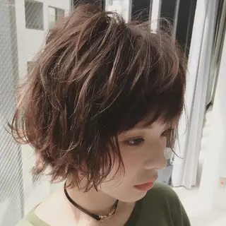 ショート カラー 髪質改善ｶﾗｰ ｹｱﾌﾞﾘｰﾁ/ﾀﾑのヘアスタイル