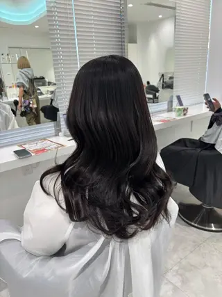 ロング カラー ブリーチなし透明感 ×縮毛矯正🤍ユウのヘアスタイル