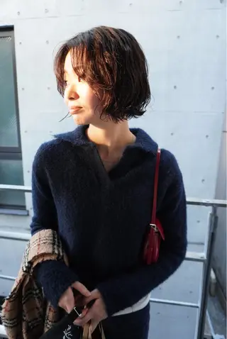 ショート パーマ benji仙台所属・KOKI/ ボブ/ パーマ/透明感カラーのヘアスタイル