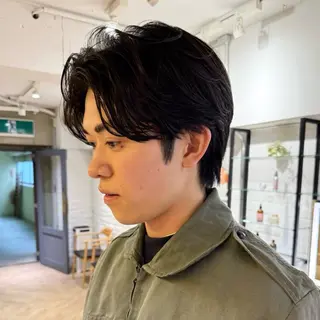 ミディアム パーマ メンズ 田形 清流のヘアスタイル