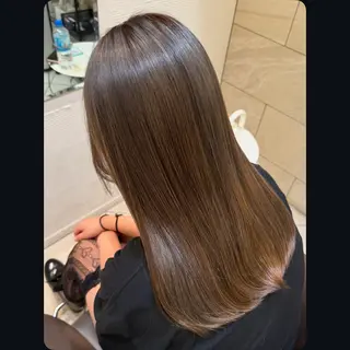 ミディアム カラー ブリーチ 縮毛/あすか🐯のヘアスタイル