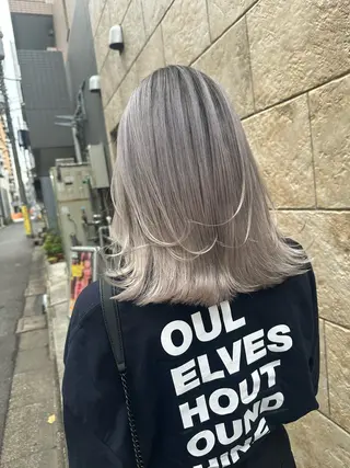 セミロング 渋谷/プルエクステ/ ハイトーン/みきとのヘアスタイル