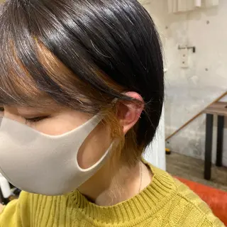 ショート カラー パーマ ヘアアレンジ メンズ キッズ ネイル マツエク・マツパ 暖色系/透明感 治野心のヘアスタイル