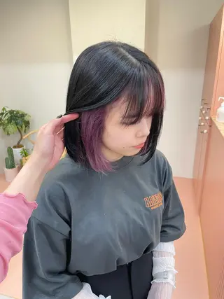 ミディアム カラー ハイトーン/レイヤー カット/harukaのヘアスタイル