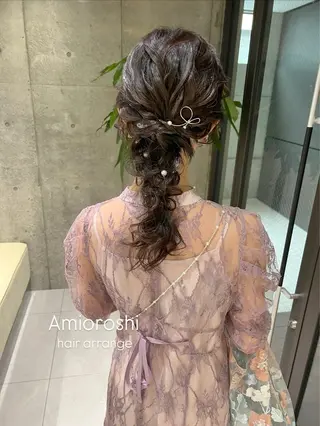 セミロング カラー ヘアアレンジ はるか/ヘアアレンジ ブリーチなしカラー♡のヘアスタイル