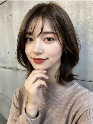 セミロング 髪質改善🇰🇷 レイヤーカット/梅田のヘアスタイル