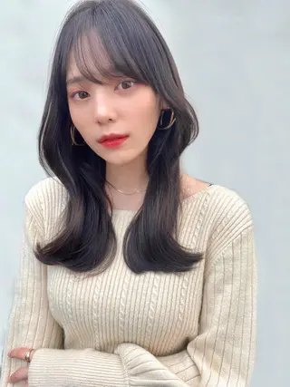 セミロング 【韓国ヘア×透明感 カラー】笹谷 莉未のヘアスタイル