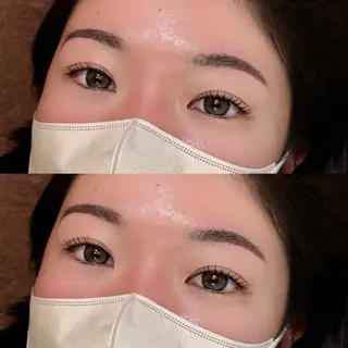 マツエク・マツパ レイヤー/顔周り/透 明感カラー/うる艶のヘアスタイル