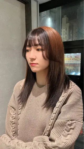 セミロング カラー 新宿/ヘアカラー AiNAのヘアスタイル